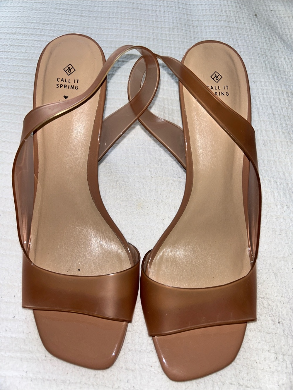 Call It Spring Tan Brown Slip-On Mule Sandals